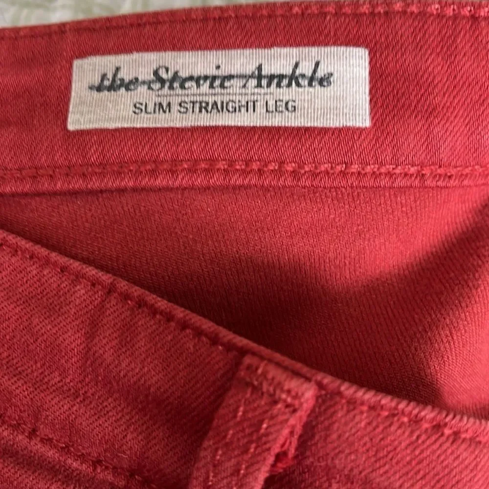 AG The Stevie Ankle Slim Straight Rust Jeans | Size 28R